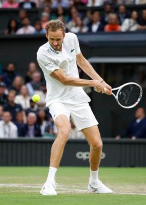 Daniil Medvedev, Semi Finale, Herren Einzel Tennis - Wimbledon 2023 - Grand Slam ITF ATP, Tennis Herren WTA, Tennis Damen - AELTC - London - - Great Britain - 14 July 2023. Copyright: xJuergenxHasenkopfx
