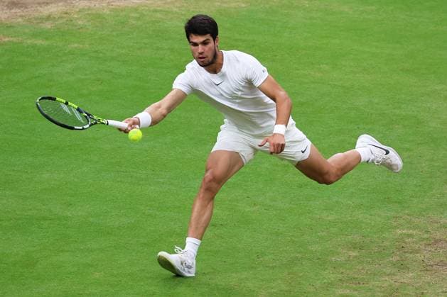 TENNIS - Wimbledon 2023 LONDON,ENGLAND,14.JUL.23 - TENNIS - ATP, Tennis Herren World Tour, Wimbledon, Grand Slam. Image shows Carlos Alcaraz (ESP).  GEPAxpictures xAlanxGrieves