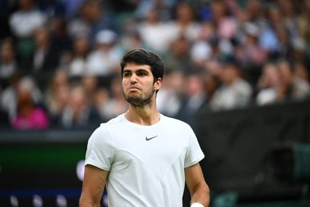 Wimbledon - Day 12 Carlos Alcaraz (ESP) during his semi final final round match of at the 2023 Wimbledon Championships at the AELTC in London, UK, on July 14, 2023. Photo by Corinne Dubreuil ABACAPRESS.COM London United Kingdom  Copyright: xDubreuilxCorinne ABACAx 860688_059 DubreuilxCorinne ABACAx 860688_059
