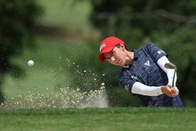 Dana Open Carlota Ciganda of Spain blasts out of the sand trap toward the first green during Day Two of the Dana Open at Highland Meadows Golf Club in Sylvania, Ohio USA, on Friday, July 14, 2023. Sylvania Ohio United States  Copyright: xJorgexLemusx originalFilename:lemus-danaopen230714_npr0Y.jpg