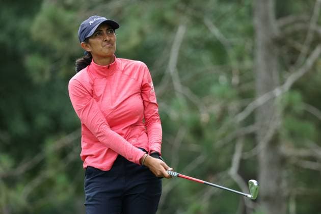 Dana Open Aditi Ashok of India tees off the second tee during during Day Two of the Dana Open at Highland Meadows Golf Club in Sylvania, Ohio USA, on Friday, July 14, 2023. Sylvania Ohio United States  Copyright: xJorgexLemusx originalFilename:lemus-danaopen230714_npdVm.jpg