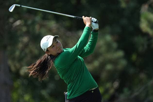 Dana Open Allisen Corpuz tees off on the second hole during Day Two of the Dana Open at Highland Meadows Golf Club in Sylvania, Ohio USA, on Friday, July 14, 2023. Sylvania Ohio United States  Copyright: xJorgexLemusx originalFilename:lemus-danaopen230714_npnsk.jpg