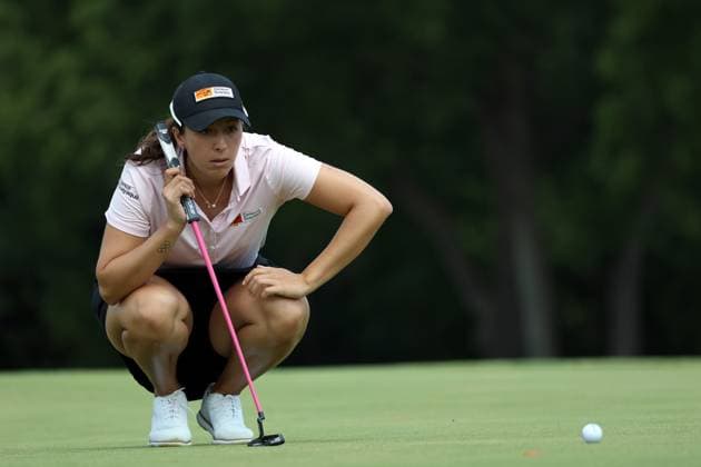 Dana Open Daniela Darquea of Ecuador lines up her putt on the 18th green during Day Two of the Dana Open at Highland Meadows Golf Club in Sylvania, Ohio USA, on Friday, July 14, 2023. Sylvania Ohio United States  Copyright: xJorgexLemusx originalFilename:lemus-danaopen230714_npH2l.jpg