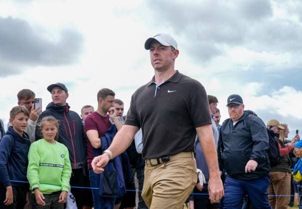 Mandatory Credit: Photo by Stuart Wallace Shutterstock (14003897j) Rory McIlroy (NIR) walks to the 3rd tee during the 3rd round. Genesis Scottish Open, Day Three, Golf, The Renaissance Club, North Berwick, UK - 15 Jul 2023 Genesis Scottish Open, Day Three, Golf, The Renaissance Club, North Berwick, UK - 15 Jul 2023  Copyright: xStuartxWallace Shutterstockx 14003897j