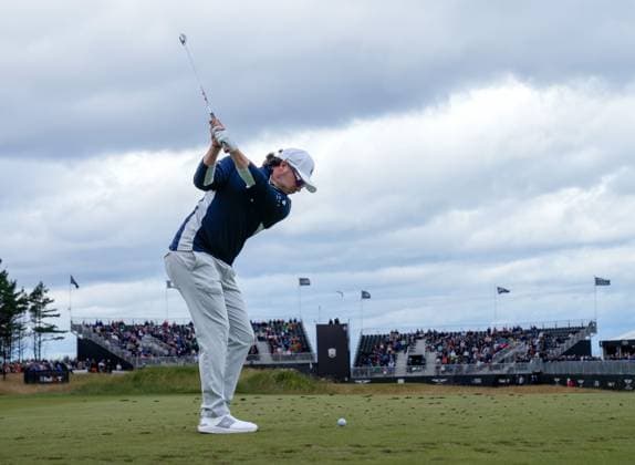 Mandatory Credit: Photo by Stuart Wallace Shutterstock (14003897l) Ewen Ferguson (SCO) plays his tee shot at the 6th hole during the 3rd round. Genesis Scottish Open, Day Three, Golf, The Renaissance Club, North Berwick, UK - 15 Jul 2023 Genesis Scottish Open, Day Three, Golf, The Renaissance Club, North Berwick, UK - 15 Jul 2023  Copyright: xStuartxWallace Shutterstockx 14003897l