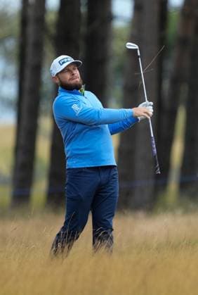 Mandatory Credit: Photo by Stuart Wallace Shutterstock (14003897v) Tyrrell Hatton (ENG) on the 1st hole during the 3rd round. Genesis Scottish Open, Day Three, Golf, The Renaissance Club, North Berwick, UK - 15 Jul 2023 Genesis Scottish Open, Day Three, Golf, The Renaissance Club, North Berwick, UK - 15 Jul 2023  Copyright: xStuartxWallace Shutterstockx 14003897v