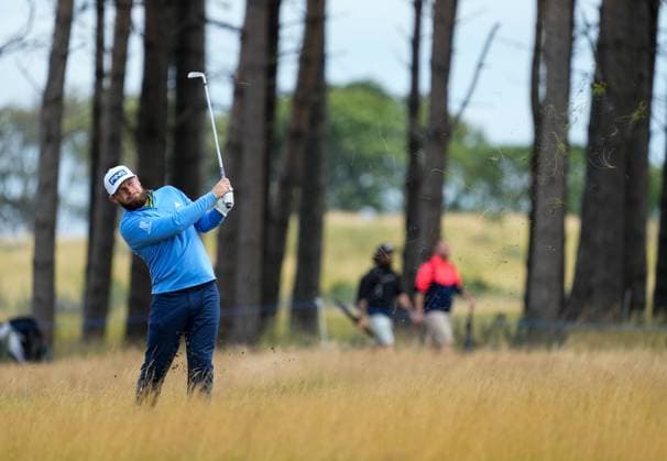 Mandatory Credit: Photo by Stuart Wallace Shutterstock (14003897w) Tyrrell Hatton (ENG) on the 1st hole during the 3rd round. Genesis Scottish Open, Day Three, Golf, The Renaissance Club, North Berwick, UK - 15 Jul 2023 Genesis Scottish Open, Day Three, Golf, The Renaissance Club, North Berwick, UK - 15 Jul 2023  Copyright: xStuartxWallace Shutterstockx 14003897w