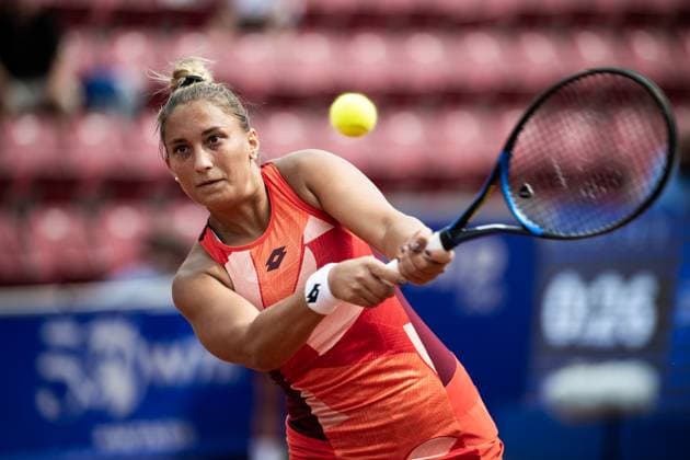 230715 Panna Udvardy, Ungern, under damernas dubbelfinal under dag 6 av WTA, Tennis Damen Nordea Open den 15 juli 2023 i Bastad. Copyright: NICLASxJÖNSSON BB230715NO007
