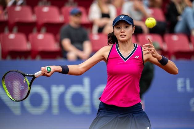 230715 Su Jeong Jang, Korea under damernas dubbelfinal under dag 6 av WTA, Tennis Damen Nordea Open den 15 juli 2023 i Bastad. Copyright: NICLASxJÖNSSON BB230715NO024
