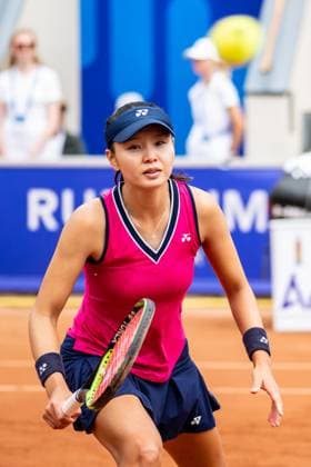230715 Su Jeong Jang, Korea deppar under damernas dubbelfinal under dag 6 av WTA, Tennis Damen Nordea Open den 15 juli 2023 i Bastad. Copyright: NICLASxJÖNSSON BB230715NO032
