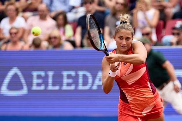 BÅSTAD 20230715 Panna Udvardy i dubbelfinalen under tennisturneringen Nordea Open i Bastad. BÅSTAD SVERIGE Tennis x11830x