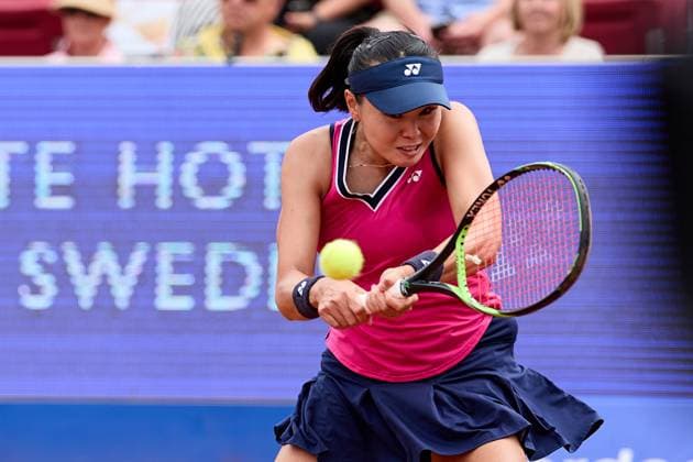 BÅSTAD 20230715 Su Jeong Jang i dubbelfinalen under tennisturneringen Nordea Open i Bastad. BÅSTAD SVERIGE Tennis x11830x