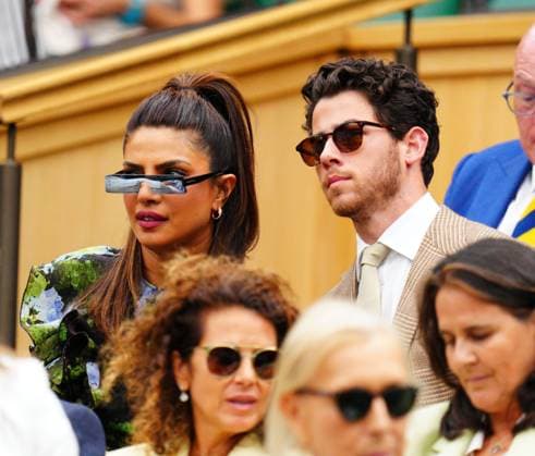 Mandatory Credit: Photo by Javier Garcia Shutterstock (14010521ae) Priyanka Chopra Jonas and Nick Jonas in the Royal Box on Centre Court Wimbledon Tennis Championships, Day 13, The All England Lawn Tennis and Croquet Club, London, UK - 15 Jul 2023 Wimbledon Tennis Championships, Day 13, The All England Lawn Tennis and Croquet Club, London, UK - 15 Jul 2023  Copyright: xJavierxGarcia Shutterstockx 14010521ae