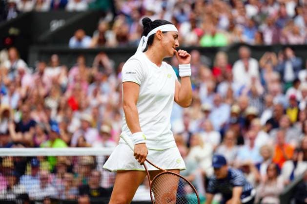 Mandatory Credit: Photo by Javier Garcia Shutterstock (14010521br) Ons Jabeur during the Ladies SIngles final Wimbledon Tennis Championships, Day 13, The All England Lawn Tennis and Croquet Club, London, UK - 15 Jul 2023 Wimbledon Tennis Championships, Day 13, The All England Lawn Tennis and Croquet Club, London, UK - 15 Jul 2023  Copyright: xJavierxGarcia Shutterstockx 14010521br
