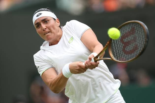 Wimbledon: Day Thirteen 15 July 2023, Wimbledon - Wimbledon Tennis Championships - Day Thirteen - Ons Jabeur (TUN) in action during the Women s Singles Final match against Marketa Vondrousova (CZE) - Photo: Charlotte Wilson Offside. Wimbledon UK Copyright: xCharlottexWilsonx xOffsidexOffside