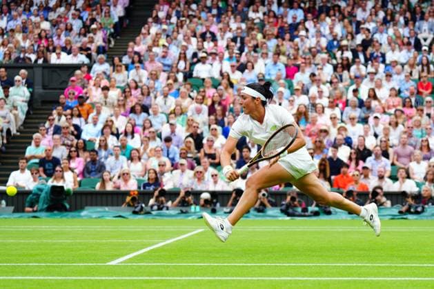 Mandatory Credit: Photo by Javier Garcia Shutterstock (14010521cv) Ons Jabeur during the Ladies SIngles final Wimbledon Tennis Championships, Day 13, The All England Lawn Tennis and Croquet Club, London, UK - 15 Jul 2023 Wimbledon Tennis Championships, Day 13, The All England Lawn Tennis and Croquet Club, London, UK - 15 Jul 2023  Copyright: xJavierxGarcia Shutterstockx 14010521cv