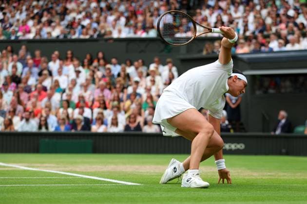 Mandatory Credit: Photo by Ella Ling Shutterstock (14010522am) Ons Jabeur during the Ladies SIngles final Wimbledon Tennis Championships, Day 13, The All England Lawn Tennis and Croquet Club, London, UK - 15 Jul 2023 Wimbledon Tennis Championships, Day 13, The All England Lawn Tennis and Croquet Club, London, UK - 15 Jul 2023  Copyright: xEllaxLing Shutterstockx 14010522am