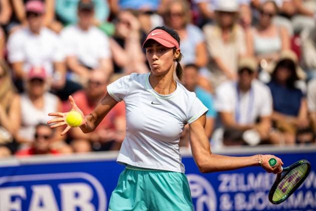 230715 Olga Danilovic, Serbien under damernas final under dag 6 av WTA, Tennis Damen Nordea Open den 15 juli 2023 i Bastad. Copyright: NICLASxJÖNSSON BB230715NO056