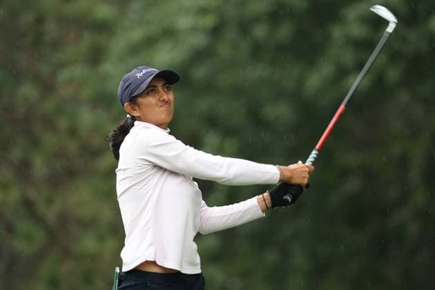 Dana Open Aditi Ashok of India tees off on the second tee during Day Three of the Dana Open at Highland Meadows Golf Club in Sylvania, Ohio USA, on Saturday, July 15, 2023. Sylvania Ohio United States  Copyright: xJorgexLemusx originalFilename:lemus-danaopen230715_npTWA.jpg