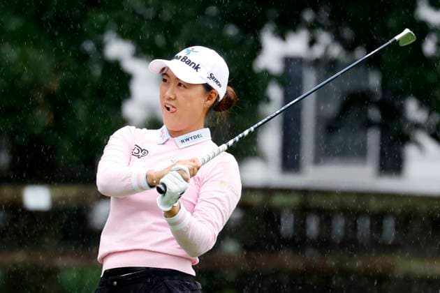 SYLVANIA, OH - JULY 15: LPGA, Golf Damen golfer Minjee Lee plays her second shot on the 11th hole during the third round of the Dana Open on July 15, 2023, at Highland Meadows Golf Club in Sylvania, Ohio. (Photo by Brian Spurlock Icon Sportswire) GOLF: JUL 15 LPGA Dana Open EDITORIAL USE ONLY Icon230715018