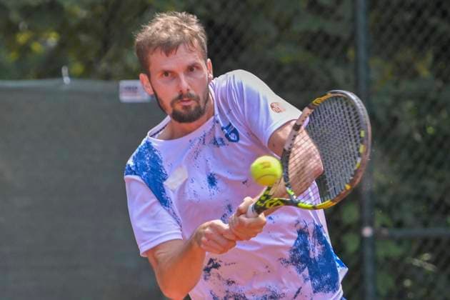 Oscar Otte GER 16.07.2023 Tennis 1. Bundesliga Herren, TC Bredeney 1 vs Kurhaus Lambertz Aachen 1, Tennis Club Bredeney, Essen, NRW Germany