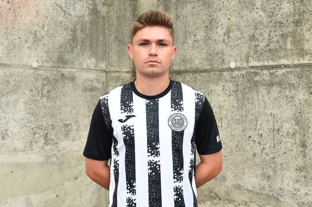 Fußball Herren Oberliga Westfalen Saison 2023 2024 Fototermin SG Wattenscheid 09 am 16.07.2023 im Lohrheidestadion in Bochum-Wattenscheid Ozias Newton ( SG Wattenscheid 09 ), Niedersachsen Deutschland