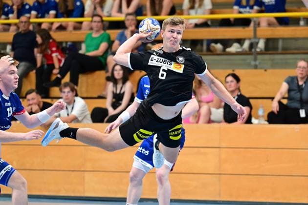 Handball I Junioren I 27. Handball Days Lübeck I Nations-Cup I Deutschland mU19 - Island mU19 I 14.07.2023 Fritz-Leon Haake (6, Deutschland mU19) beim Torwurf. Lübeck Hansehalle Schleswig-Holstein Deutschland Copyright: xLobeca WolfxGebhardtx
