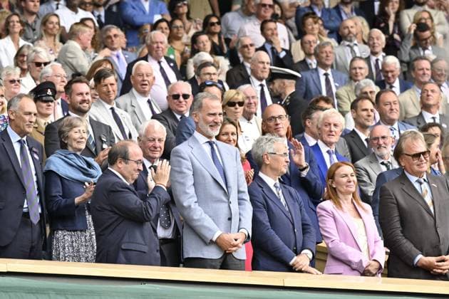 Tennis : Wimbledon 2023 - Angleterre - Finale simple Messieurs- Victoire de Carlos Alcaraz Espagne contre Novak Djokovic Serbie - Kate Princess of Wales Tennis : Wimbledon 2023 - Angleterre- 16 07 23 ChrysleneCaillaud Panoramic  