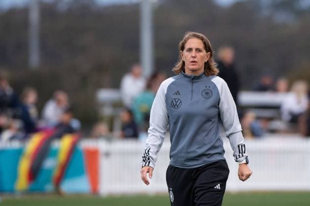 Britta Carlson (Deutschland, Co-Trainerin), AUS, Oeffentliches Training und Welcome Event DFB Frauen Nationalmannschaft Deutschland, FIFA Frauen Fussball Weltmeisterschaft Australien 2023, 16.07.2023 AUS, Oeffentliches Training und Welcome Event DFB Frauen Nationalmannschaft, FIFA Frauen Fussball Weltmeisterschaft 2023, 16.07.2023 Tuggerah Copyright: xEibner-Pressefoto Memmlerx EP_MMR