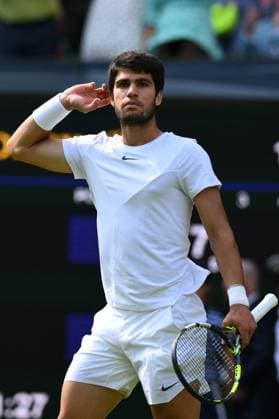 Wimbledon - Carlos Alcaraz Wins First Title Carlos Alcaraz (ESP) wins his first Wimbledon Championships at the 2023 Wimbledon Championships at the AELTC in London, UK on July 16, 2023. Photo by Corinne Dubreuil ABACAPRESS.COMM London United Kingdom  Copyright: xDubreuilxCorinne ABACAx 860951_040 DubreuilxCorinne ABACAx 860951_040