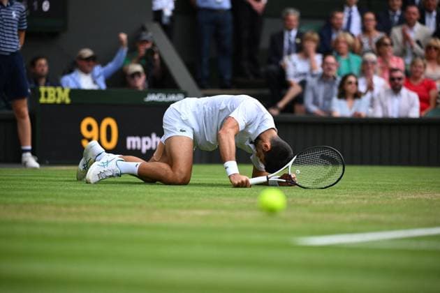 Wimbledon - Carlos Alcaraz Wins First Title Novak Djokovic (SRB) during the men final at the 2023 Wimbledon Championships at the AELTC in London, UK on July 16, 2023. Photo by Corinne Dubreuil ABACAPRESS.COMM London United Kingdom  Copyright: xDubreuilxCorinne ABACAx 860951_057 DubreuilxCorinne ABACAx 860951_057