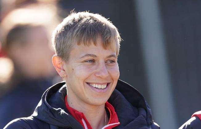 July 17, 2023, Melbourne, Australia: Canada s Quinn smiles during a training session ahead of the FIFA Women s World Cup in Melbourne, Australia, Monday, July 17, 2023. Women s World Cup Soccer Canada Training  - ZUMAc35_ 20230717_zaf_c35_060 Copyright: xScottxBarbourx
