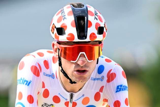 COMBLOUX, FRANCE - JULY 18 : Ciccone Giulio (ITA) of Lidl - Trek during stage 16 of the 110th edition of the Tour de France 2023 cycling race, a individual time trial of 22 kms with start in Passy and finish in Combloux on July 18, 2023 in Combloux, France, 18 07 2023 ( Motordriver Kenny Verfaillie - Tour de France 2023 - Stage 16 PhotoNews Panoramic 