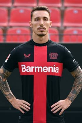 Alejandro Grimaldo; Bayer 04 Leverkusen; 1.BL, Porträttermin 2023 2024,