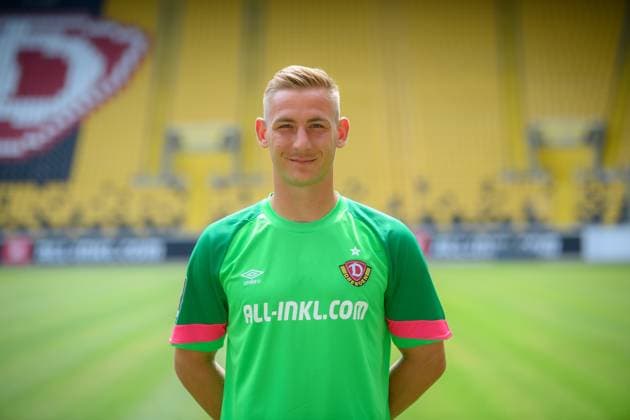 Torwart Kevin Broll; SG Dynamo Dresden; 3.Liga, Porträttermin 2023 2024
