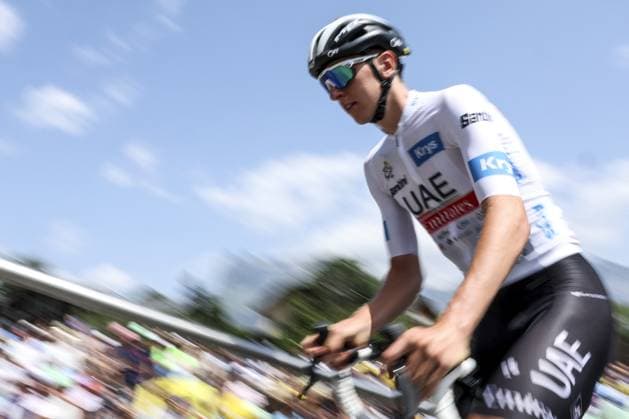 Slovenian Tadej Pogacar of UAE Team Emirates pictured at the start of stage 17 of the Tour de France cycling race from Saint-Gervais Mont Blanc to Courchevel (165,7 km), France, Wednesday 19 July 2023. This year s Tour de France takes place from 01 to 23 July 2023. DAVIDxPINTENS  x70794893x