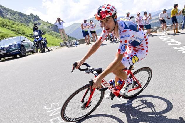 Italian Giulio Ciccone of Lidl-Trek pictured in action during stage 17 of the Tour de France cycling race from Saint-Gervais Mont Blanc to Courchevel (165,7 km), France, Wednesday 19 July 2023. This year s Tour de France takes place from 01 to 23 July 2023. PETExGODING  x70804184x