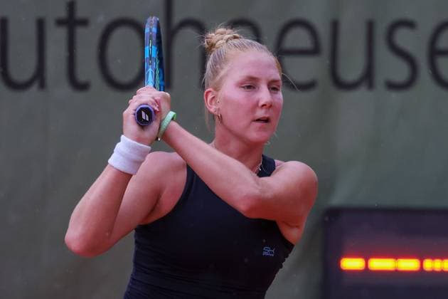 Darmstadt 19.Juli 2023 47. Internationales Damen ITF W25 Singles Tennisturnier v.l., Jantje TILBUERGER (GER) spielt eine Rückhand. Copyright: JoaquimxFerreira