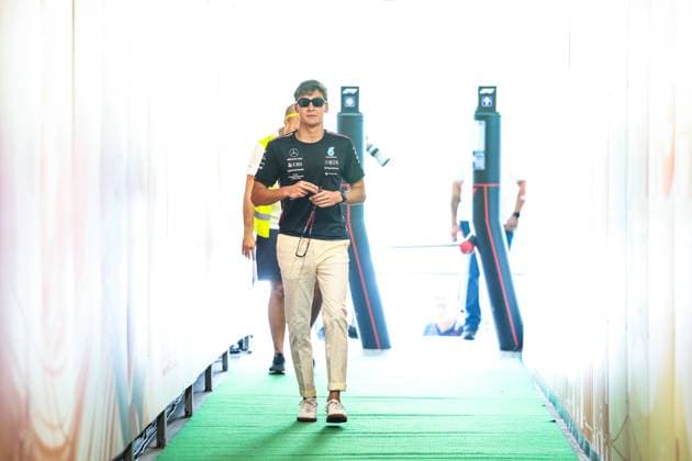 RUSSELL George (gbr), Mercedes AMG F1 Team W14, portrait during the 2023 Formula 1 Qatar Airways Hungarian Grand Prix, 11th round of the 2023 Formula One World Championship, WM, Weltmeisterschaft from July 21 to 23, 2023 on the Hungaroring, in Mogyorod, Hungary - F1 - HUNGARIAN GRAND PRIX 2023 DPPI Panoramic  00123026_GOOD6614 
