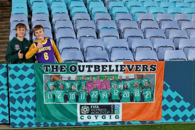 20th July 2023; Stadium Australia, Sydney, NSW, Australia: FIFA Womens World Cup Group B Football, Australia versus Republic of Ireland; Republic of Ireland fans show their support for their country  ActionPlus12532653 KevinxManning
