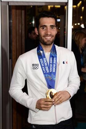 Winter Olympics - Martin Fourcade Celebrates At Club France - Sochi Gold medalist Martin Fourcade of France celebrates at Club France after he won gold in the Men s Individual 20km during the Sochi 2014 Winter Olympics on February 14, 2014 in Sochi, Russia. Photo Gouhier-Zabulon ABACAPRESS.COM Sochi Russia  Copyright: xGouhier-Zabulon ABACAx 434046_015 Gouhier-Zabulon ABACAx 434046_015