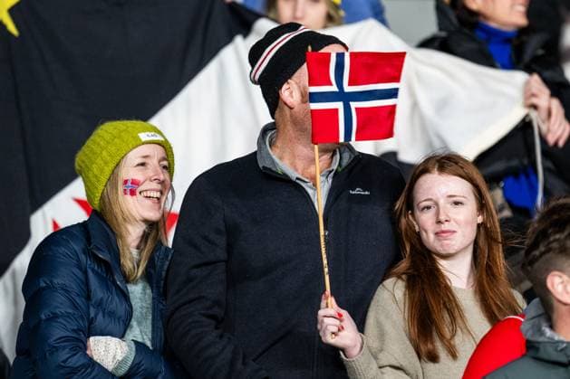 230720 Fans of Norway in the stands during the FIFA Women s World Cup football match between New Zealand and Norway on July 20, 2023 in Auckland. Photo: Mathias Bergeld BILDBYRAN kod MB VG0487 bbeng fotball fotboll football norge norway a kvinner dam fotbolls-vm fotball vm kvinner världsmästerskap verdensmesterskap vm fifa womens world cup day 1 nya zeeland new zealand publik *** 230720 Fans of Norway in the stands during the FIFA Women s World Cup football match between New Zealand and Norway on July 20, 2023 in Auckland Photo Mathias Bergeld BILDBYRAN code MB VG0487 bbeng fotboll fotboll norge norway a kvinner dam fotbolls vm fotboll vm kvinnor verdensmästerskap verdensmesterskap vm fifa womens world cup day 1 nya zeeland new zealand publik  Copyright: MATHIASxBERGELD BB230720MB136