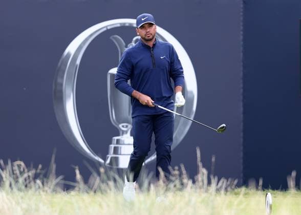 20th July 2023; Royal Liverpool Golf Club, Hoylake, Merseyside, England: The Open Championship Round 1; Jason Day (AUS) prepares to play from the tee at the 1st hole  ActionPlus12532724 DavidxBlunsden