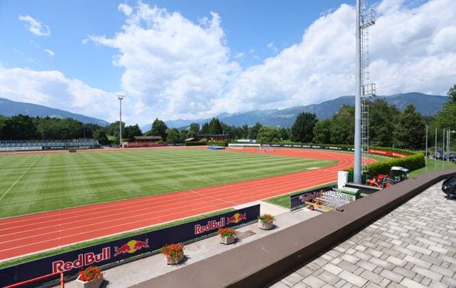 RB Leipzig - Italien Trainingslager Bruneck, 20.07.2023, Sportpark Reiperting Reischach, Fussball, RB Leipzig (GER Bundesliga) Trainingslager in Südtirol Italien , Im Bild: Stadionübersicht. ,