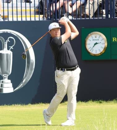Korean Sungjae Im tees off on the 1st hole on the first day at the 151st Open Championship at Royal Liverpool Golf Club in Hoylake, England on Thursday, July 20, 2023.  LON2023072067 HUGOxPHILPOTT