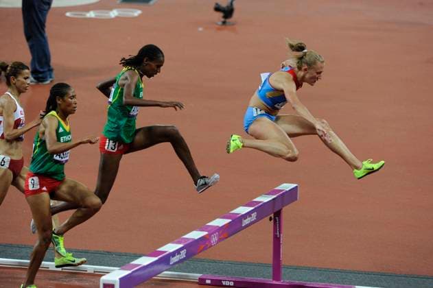 Olympics 2012- Yuliya Zaripova Wins Gold in the 3000m Steeplechase Yuliya Zaripova of Russia wins gold in the women s 3000m steeplechase final at Olympic Stadium during the 2012 Summer Olympic Games, Olympische Spiele, Olympia, OS in London, UK, Monday, August 6, 2012. Photo by Henri Szwarc ABACAPRESS.COM London United Kingdom  Copyright: xSzwarcxHenri ABACAx 330245_006 SzwarcxHenri ABACAx 330245_006