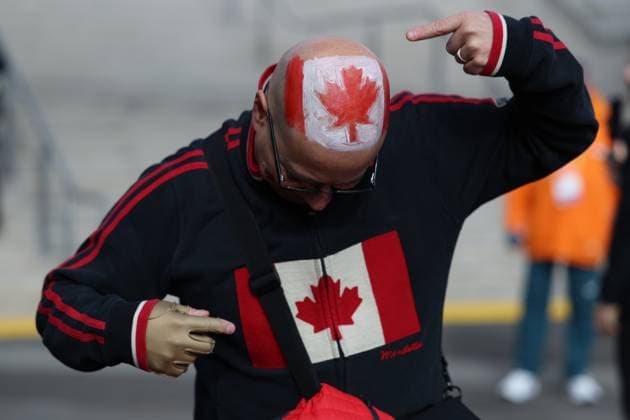 Mandatory Credit: Photo by Isabel Infantes Shutterstock (14016156o) Melbourne, Australia, July 21st 2023: Canada fans ahead of the 2023 FIFA Womens World Cup football match between Nigeria and Canada at Rectangular Stadium in Melbourne, Australia.(Isabel Infantes Shutterstock) Nigeria Women v Canada Women, FIFA Women s World Cup, Group B, Football, Melbourne Rectangular Stadium, Melbourne. Australia - 21 Jul 2023 Editorial use only Nigeria Women v Canada Women, FIFA Women s World Cup, Group B, Football, Melbourne Rectangular Stadium, Melbourne. Australia - 21 Jul 2023 Editorial use only  Copyright: xIsabelxInfantes Shutterstockx 14016156o