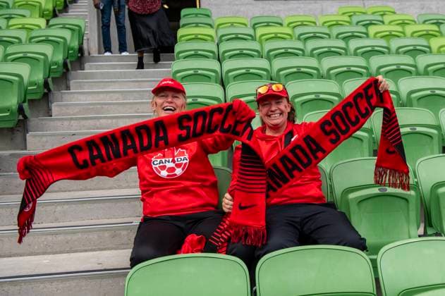 Canadian fans at the FIFA Women s World Cup 2023 match between Nigeria Women and Canada Women at Melbourne Rectangular Stadium, Melbourne, Australia on 21 July 2023. Copyright: xRichardxNicholsonx 37810001