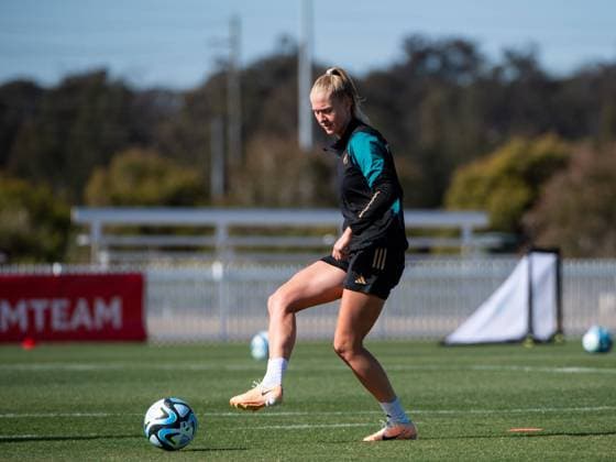 Janina Minge (Deutschland) am Ball, AUS, Training DFB Frauen Nationalmannschaft Deutschland, FIFA Frauen Fussball Weltmeisterschaft Australien 2023, 21.07.2023 AUS, Training DFB Frauen Nationalmannschaft Deutschland, FIFA Frauen Fussball Weltmeisterschaft Australien 2023, 21.07.2023 Tuggerah Copyright: xEibner-Pressefoto Memmlerx EP_MMR