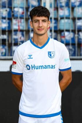 Daniel Elfadli (1. FC Magdeburg,6) - 2. Fussball Bundesliga Portraittermin 2023 2024 offizieller Fototermin 1. FC Magdeburg in der MDCC Arena in Magdeburg - Porträt, Portrait,Einzelbild,Deutschland, Fussball, Maenner,GER,20.07.2023
